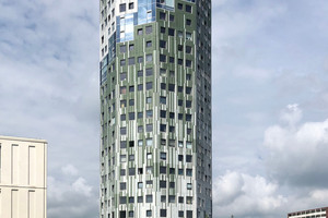 East view of the 22-story residential tower seen from Bedumerweg 