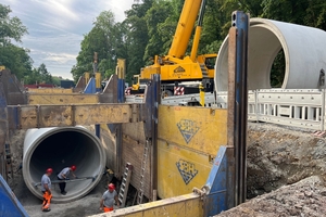  Reinforced concrete pipes from Röser were used for installing the new storage sewer  